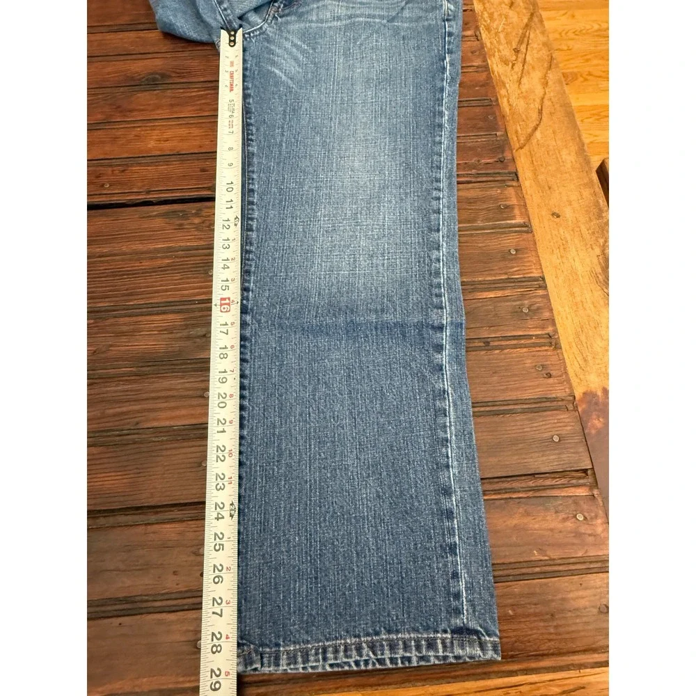 Chaps Denim Mens Straight Fit Blue Jeans Medium Wash 100% Cotton 36x30